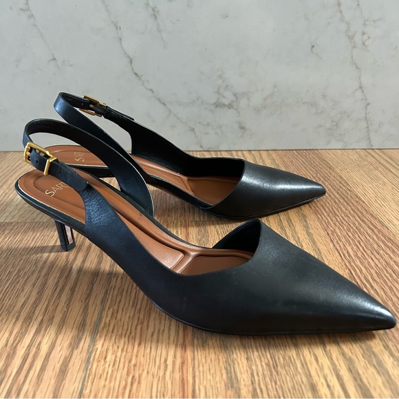 Sarto Half d'Orsay Pointed Toe Kitten Heel Pump - Picture 1 of 4